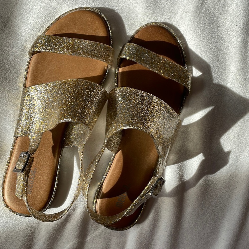 Mini Melissa Jelly Classy Glitter Gold Sandals - Women | Color: Gold | Size: 7